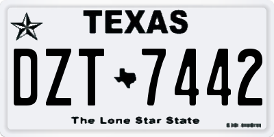 TX license plate DZT7442