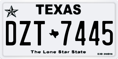 TX license plate DZT7445