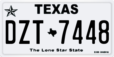 TX license plate DZT7448