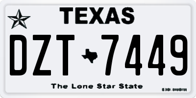 TX license plate DZT7449