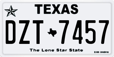 TX license plate DZT7457