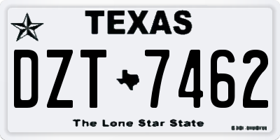 TX license plate DZT7462