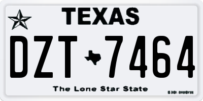 TX license plate DZT7464