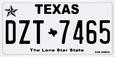 TX license plate DZT7465
