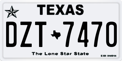 TX license plate DZT7470
