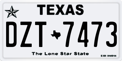 TX license plate DZT7473