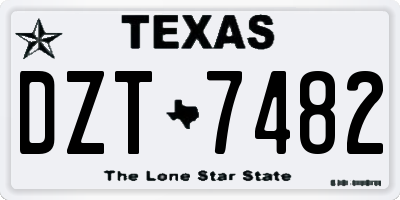 TX license plate DZT7482