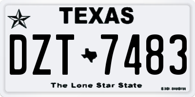 TX license plate DZT7483