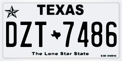 TX license plate DZT7486