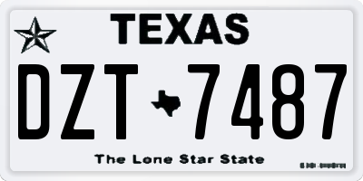 TX license plate DZT7487