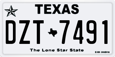TX license plate DZT7491