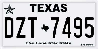 TX license plate DZT7495