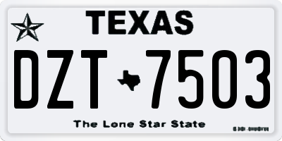 TX license plate DZT7503