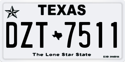 TX license plate DZT7511
