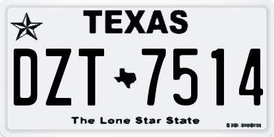 TX license plate DZT7514