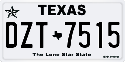 TX license plate DZT7515
