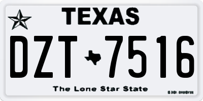 TX license plate DZT7516