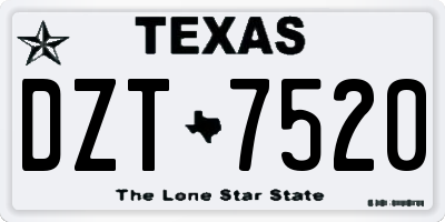 TX license plate DZT7520