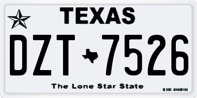 TX license plate DZT7526