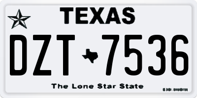 TX license plate DZT7536