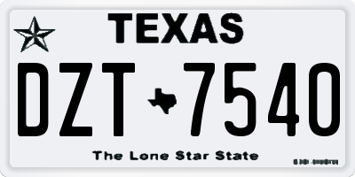 TX license plate DZT7540