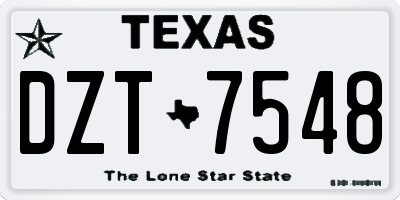 TX license plate DZT7548