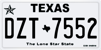 TX license plate DZT7552