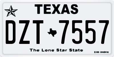 TX license plate DZT7557