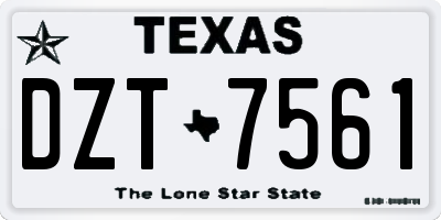 TX license plate DZT7561