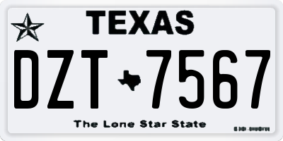TX license plate DZT7567