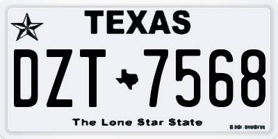 TX license plate DZT7568