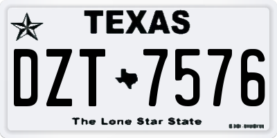 TX license plate DZT7576