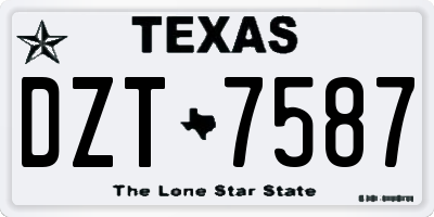TX license plate DZT7587