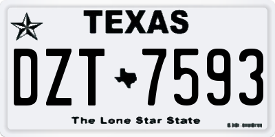 TX license plate DZT7593