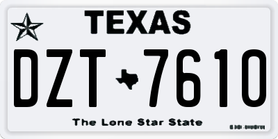 TX license plate DZT7610