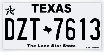TX license plate DZT7613
