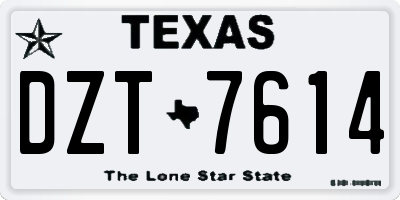TX license plate DZT7614
