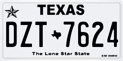 TX license plate DZT7624