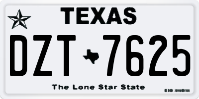 TX license plate DZT7625