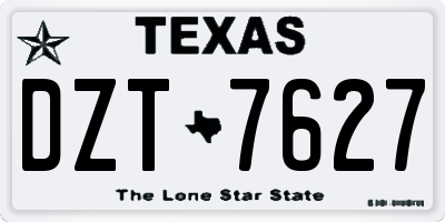 TX license plate DZT7627