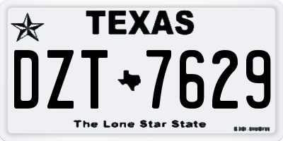 TX license plate DZT7629