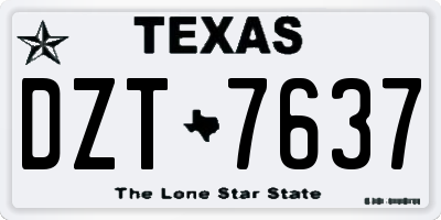 TX license plate DZT7637