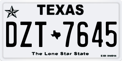 TX license plate DZT7645