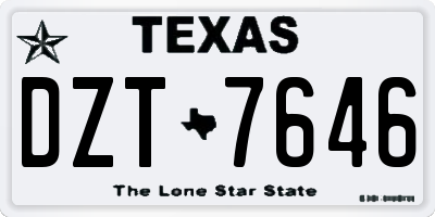 TX license plate DZT7646