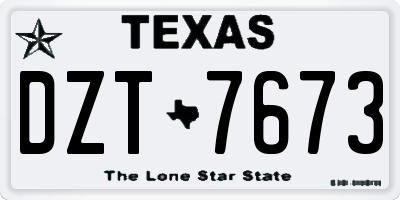 TX license plate DZT7673