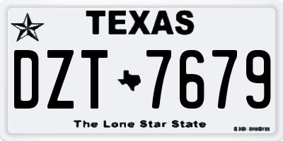 TX license plate DZT7679