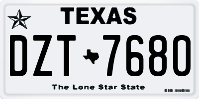 TX license plate DZT7680