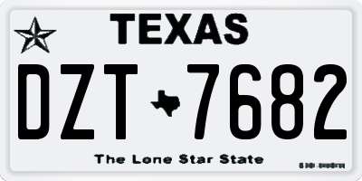TX license plate DZT7682