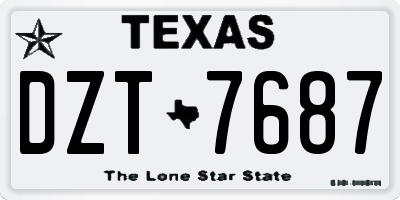 TX license plate DZT7687