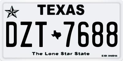 TX license plate DZT7688